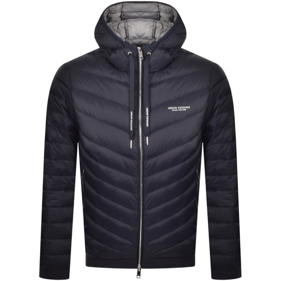 Armani Exchange Hooded Down Jacket Navy Mainline Menswear Denmark